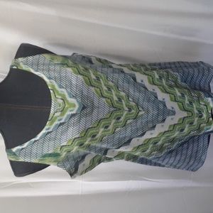 Summer Tank Top Green Blue Cotton